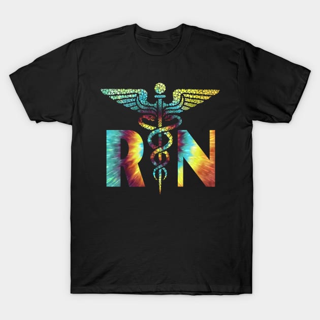 Lovely RN Registered Nurse Tie Dye T-Shirt by Duds4Fun